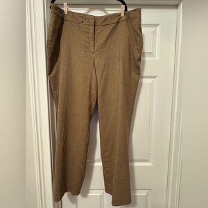 Liz Claiborne Tan Trousers with Flat-Front Design
